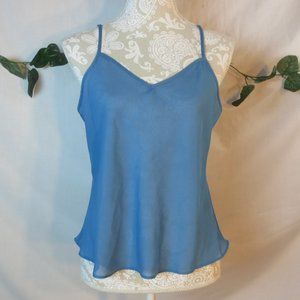 Unlisted Top Carolina Blue Boho Cami Lightweight Sheer Flowy Crop Tank Size M/L